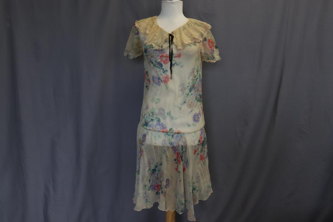 1920's Floral Chiffon Girl/Teens Dress (1 of 8)