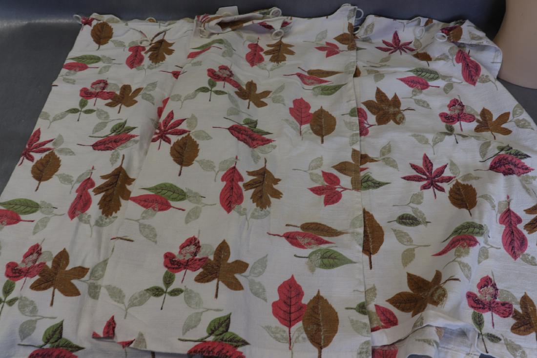 Lot of 3 Vintage Barkcloth Café Curtains: All approx. 30" long, 27" wide, great condition.