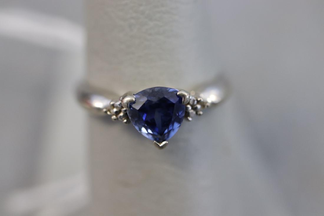 10k Iolite Ring: Heart shaped blue stone, total weight-1 gram, great condition.