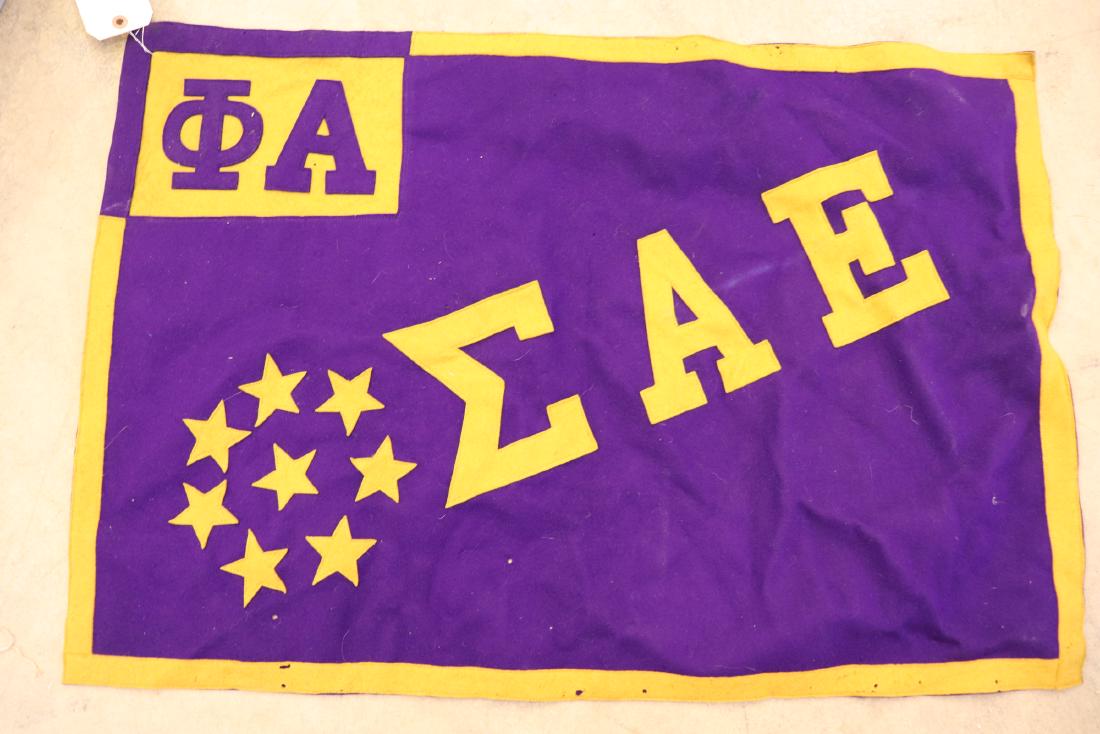 Vintage Fraternal Flag: wool flag with applique, nice condition, some small holes see photo's