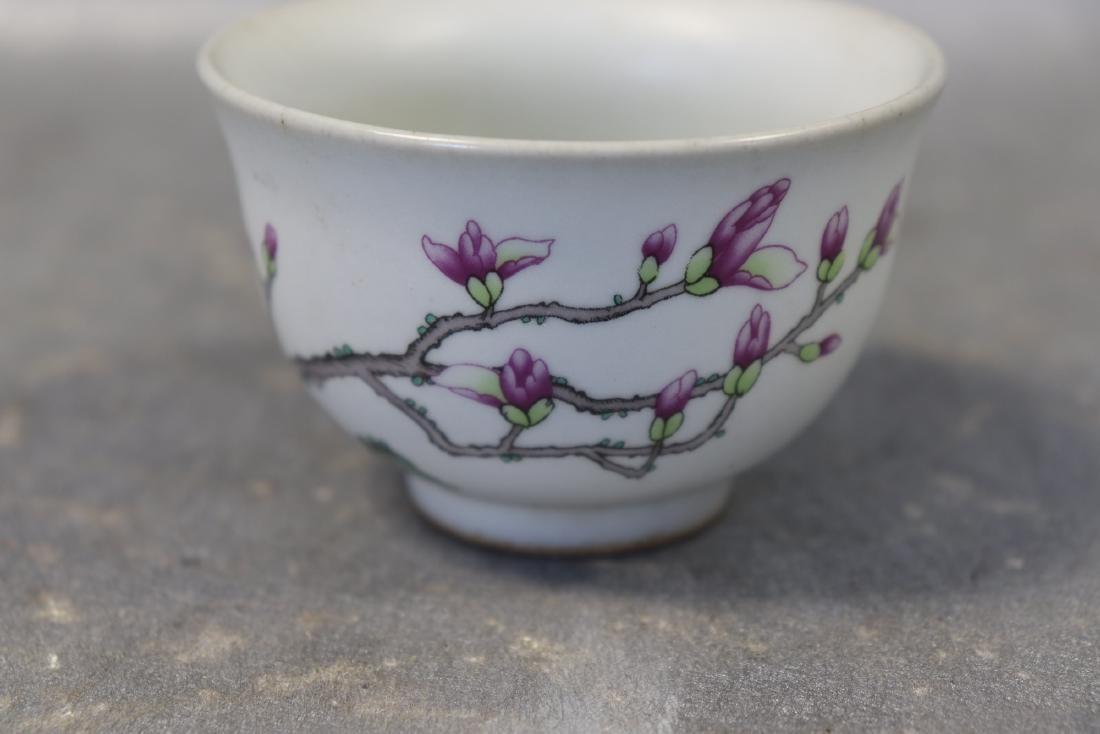 Vintage Asian Porcelain Wine Cup: Signed on bottom, measures approx. 3" across. Great condition.