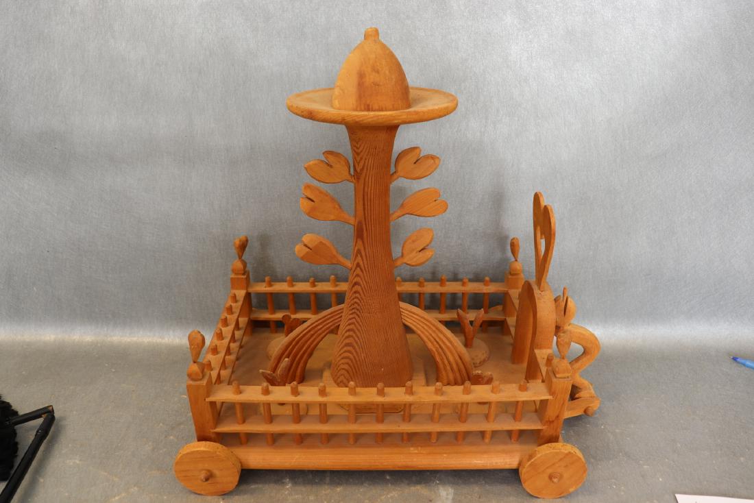 Tommy Simpson Folk Art Wagon/Cart signed: very well known New York Artist, signed on bottom, approx. 17 long, 16 tall, 10 wide