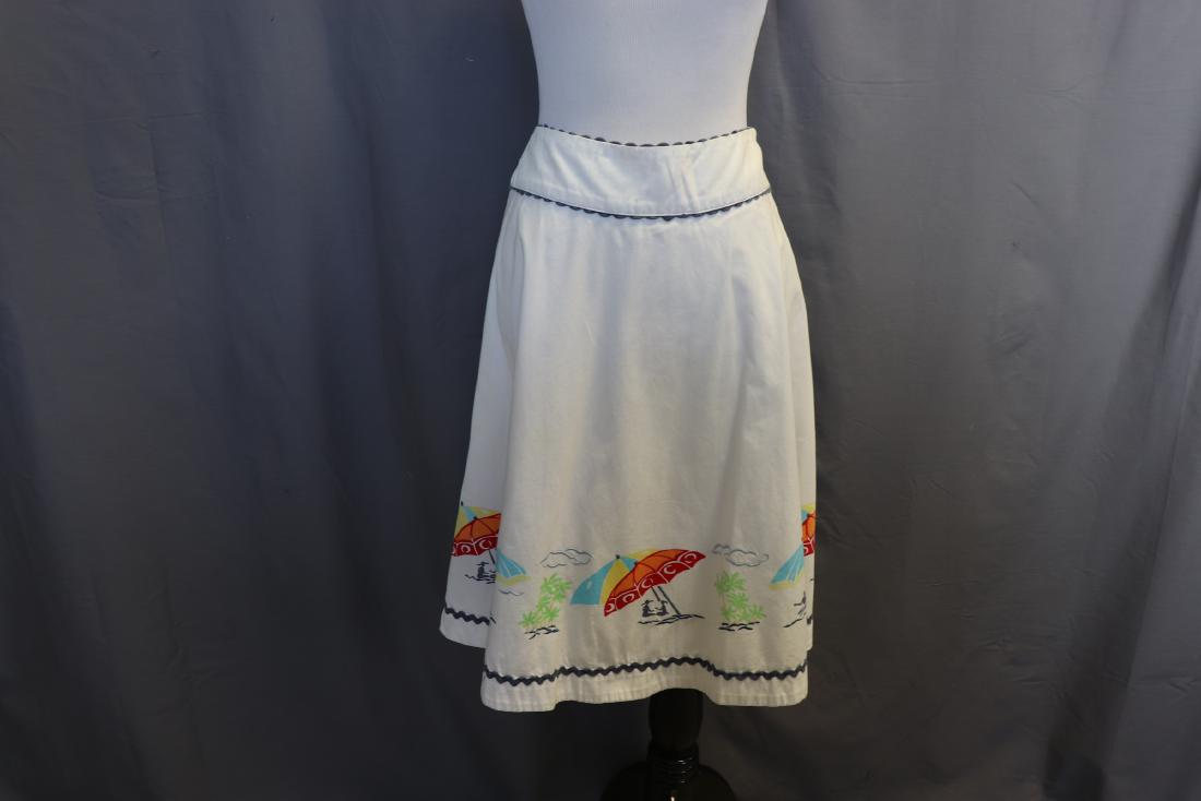 Vintage 1980's Beach Scene Print Skirt (1 of 5)