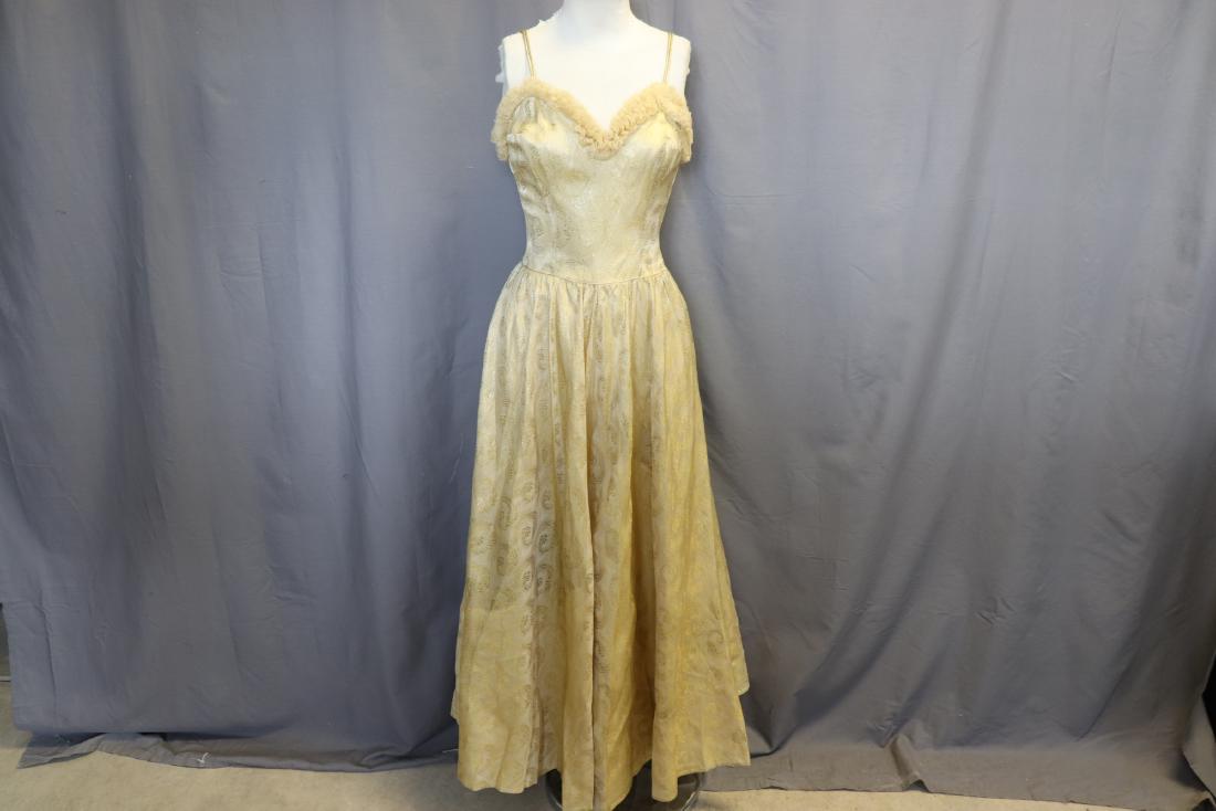 Vintage 1940's Gold Lame Evening Dress (1 of 5)