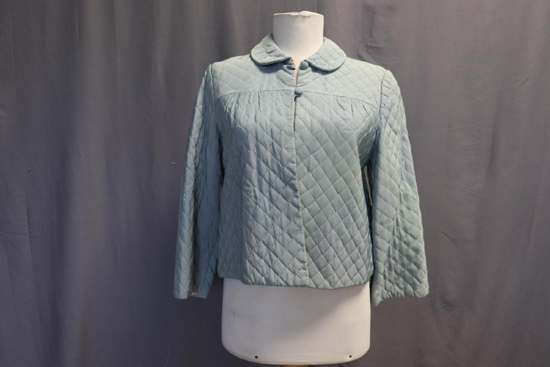1940's Powder Blue Quilted Bed Jacket (1 of 4)