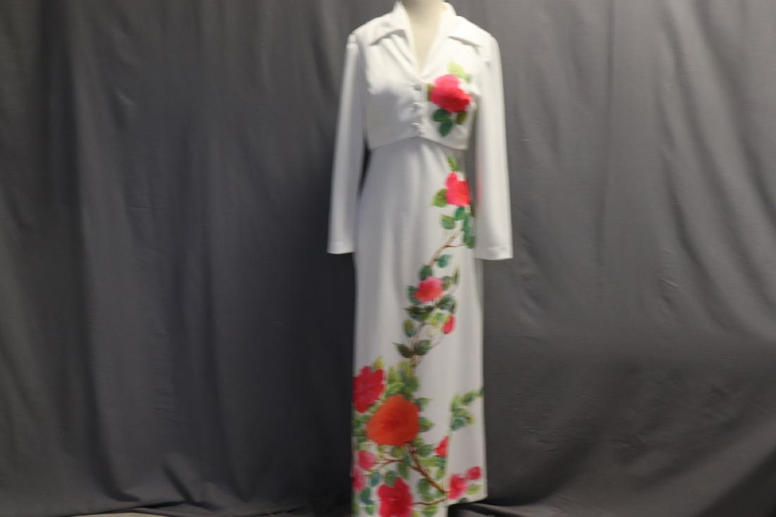 1970 Knit Halter Dress and Jacket with Roses (1 of 8)
