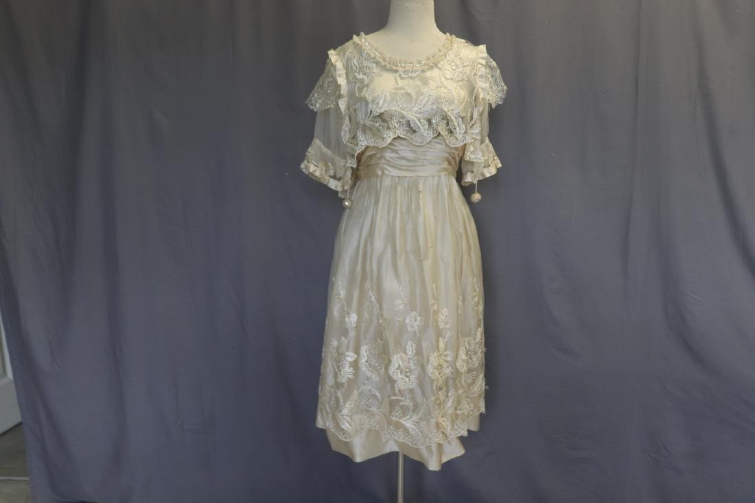 Vintage 1920's Silk, Lace & Netting Wedding Dress (1 of 9)