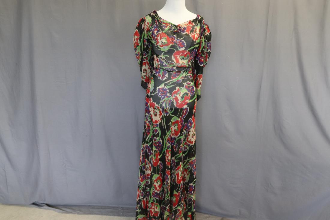 Vintage 1930's Semi Sheer Print Dress (1 of 13)