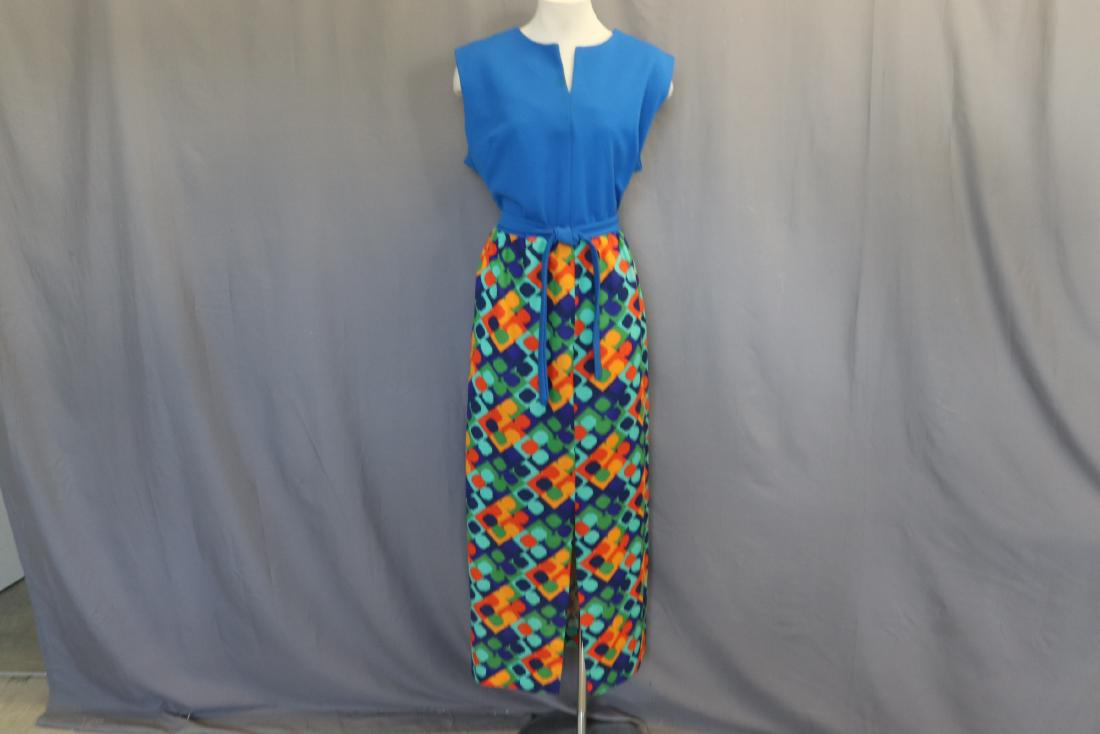 Vintage 1960's Poly Knit Hostess Dress (1 of 5)