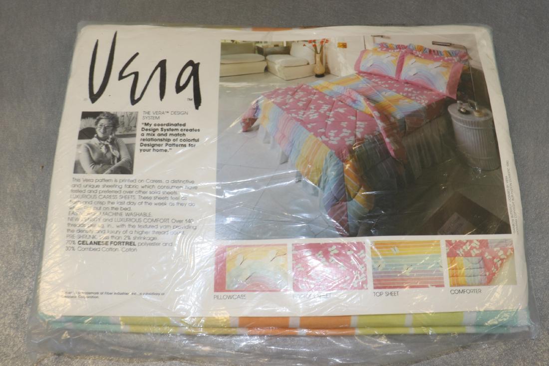 1980 Vera Queen Flat Sheet in Original Package: Fits 60 x 80" mattress. From Burlington Domestics.