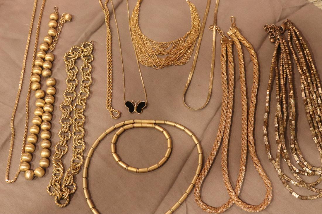 Lot Vintage Gold Tone Necklaces, Chico's, Talbot's: Monet, Chico's, Talbot's, many unmarked. All in good, wearable condition.
