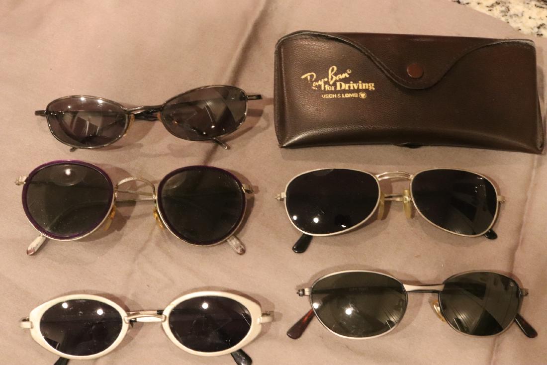 Lot of 5 Vintage Eyeglasses Plus Ray-Ban Case: Some light scratches on a few. All have nose-pads and in good working order.