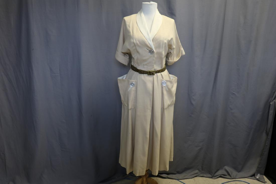 1940's Linen Two-Tone Dress (1 of 7)