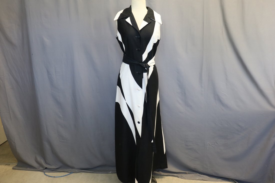 Vintage 1970's Black & White Maxi Dress, Malia, (1 of 8)