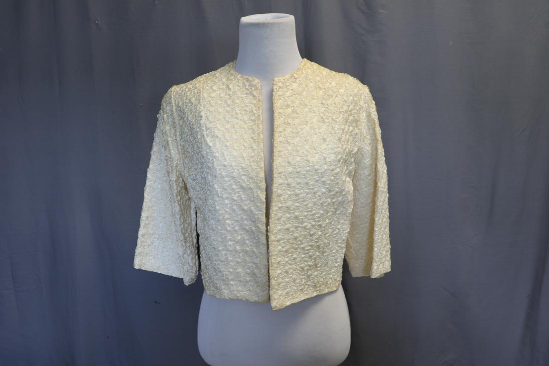 1950's Styled by Winter Clutch Ribbon Jacket: 3/4 sleeves, clutch front, bolero, approx. 38 bust