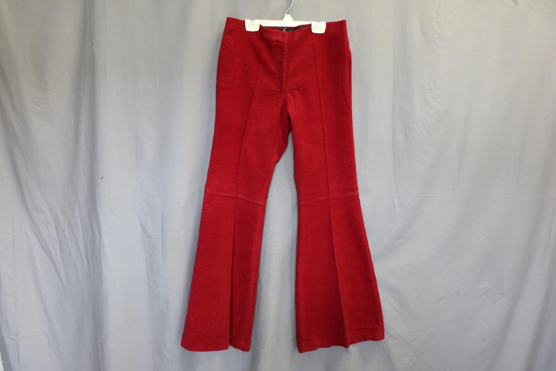 Vintage 'Christenfeld' Velveteen Bell Bottom Pants: Approx. 32 waist, 33 inseam, 28" around bottom bell hem, old store stock.