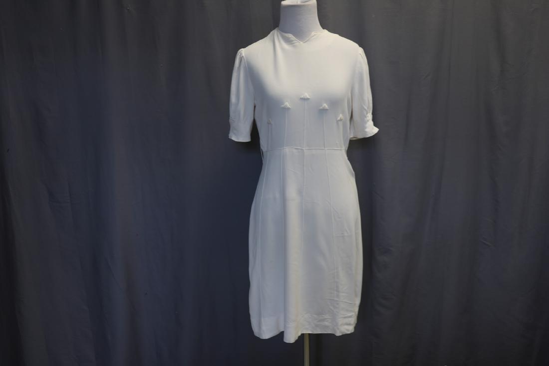 1940's Summer White Crepe Dress (1 of 7)