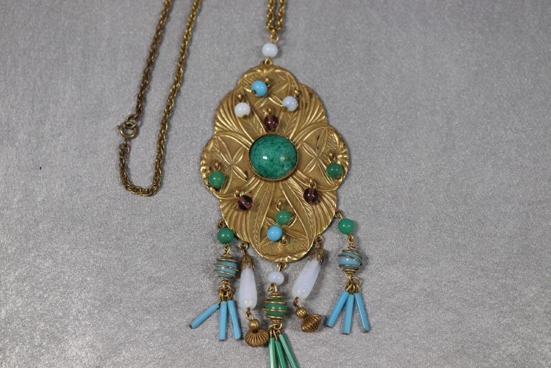 Art Nouveau Beaded Statement Necklace (1 of 6)