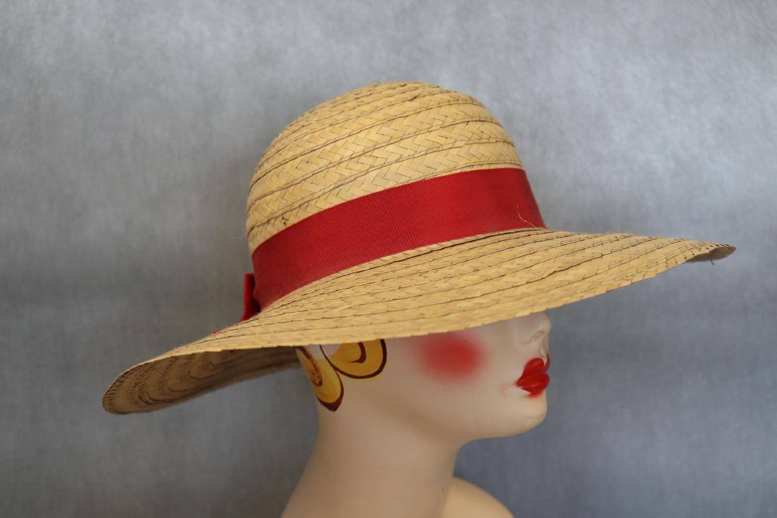 Wide Brim Summer Straw Hat, Pink Ribbon (1 of 4)