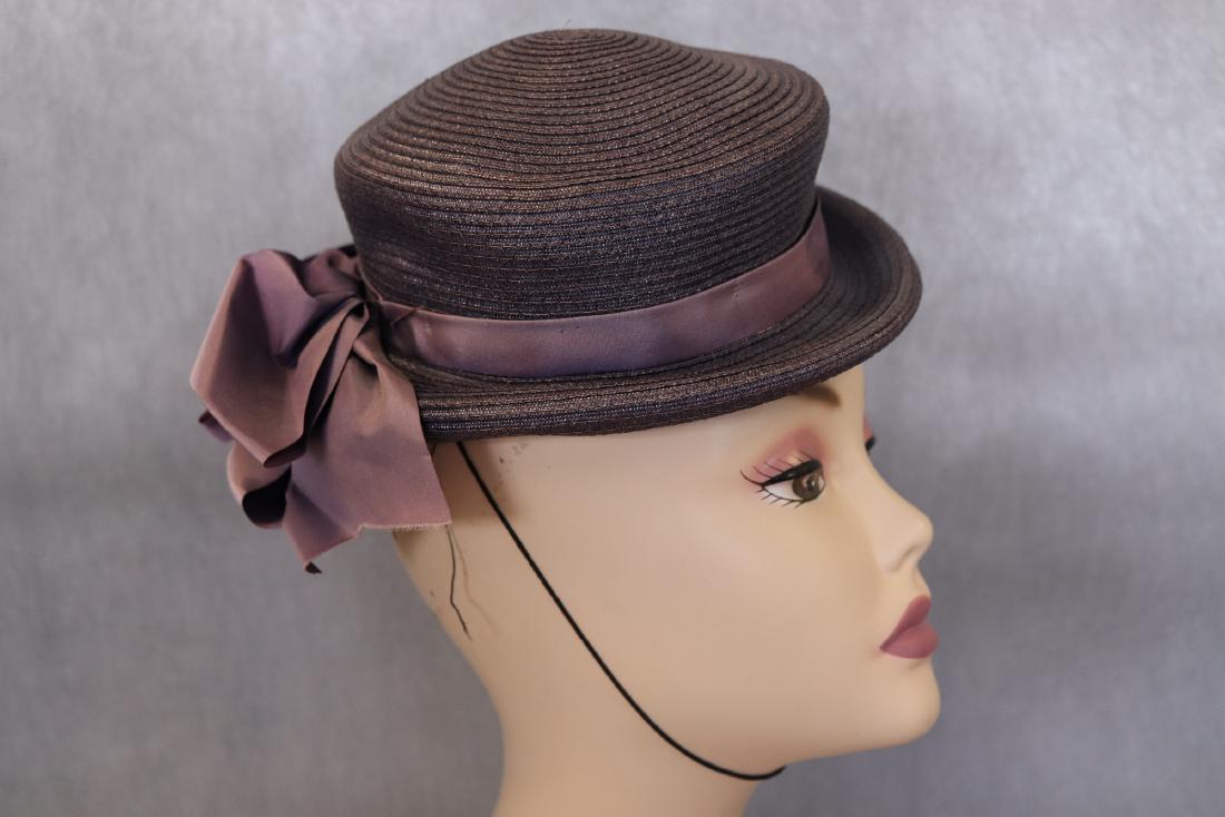 Vintage New York Creation Purple Raffia Hat (1 of 5)