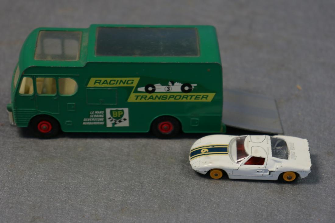 Matchbox Racing Car Transporter, England: Made by Lesney, with Ford GT (one tire missing).
