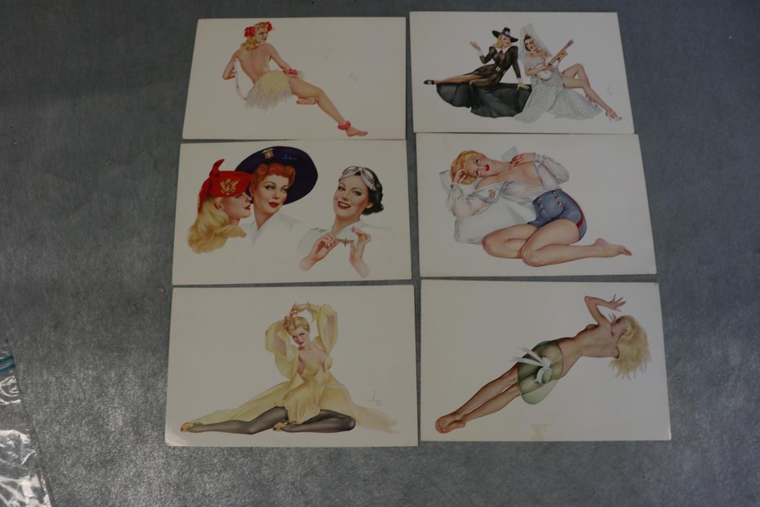 1940's Vintage Varga Pin-Up Girl Post Cards, Signed (1 of 5)