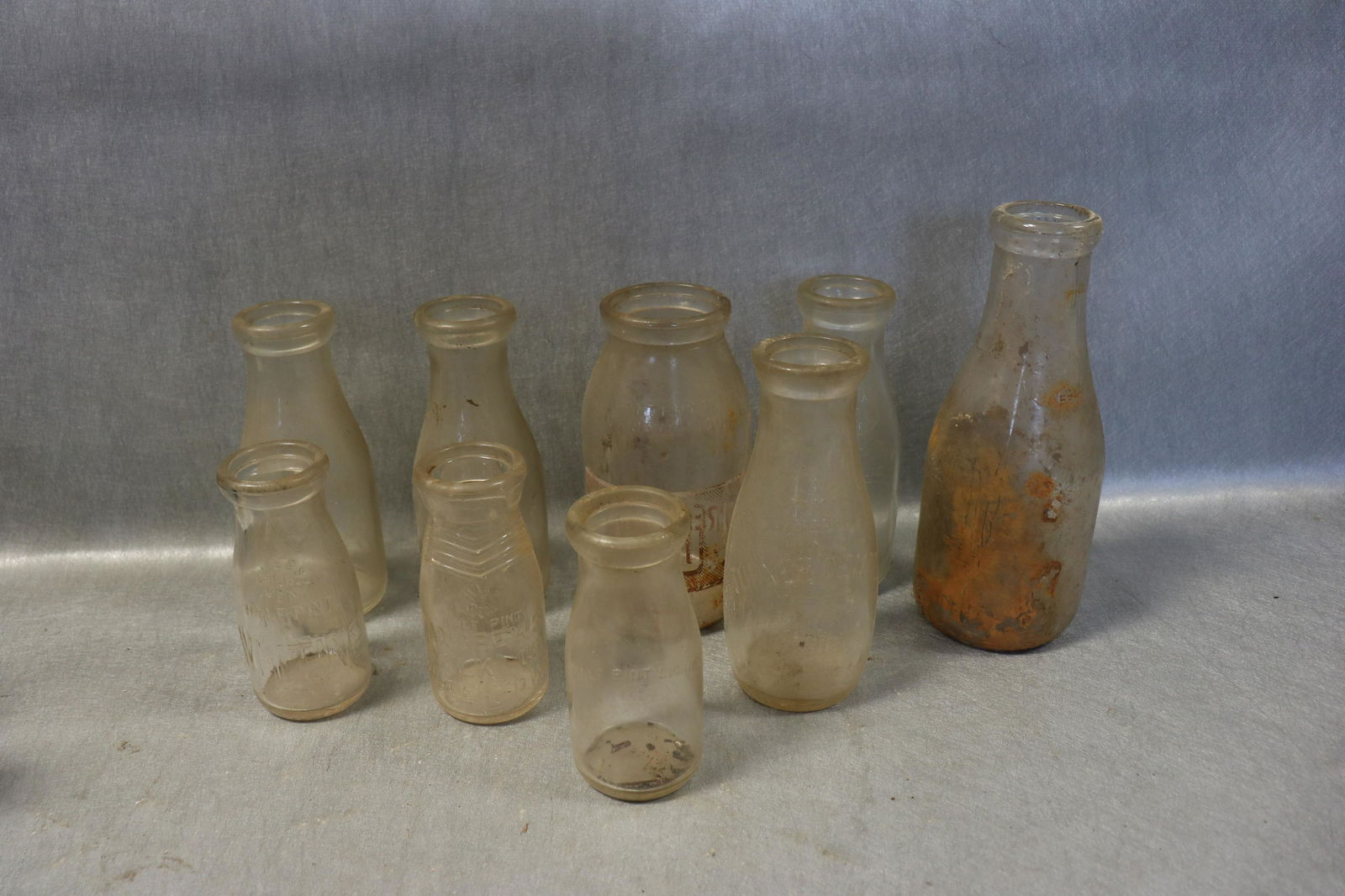 Lot of 9 Antique Milk Bottles (1 of 12)