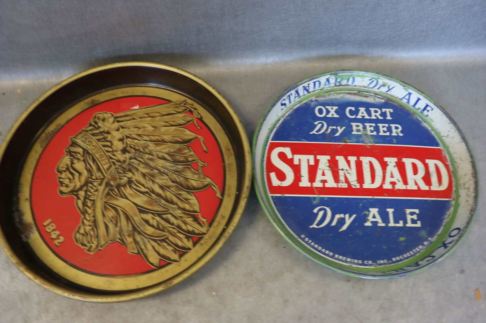 Lot of 2 Vintage Advertising bar trays (1 of 3)