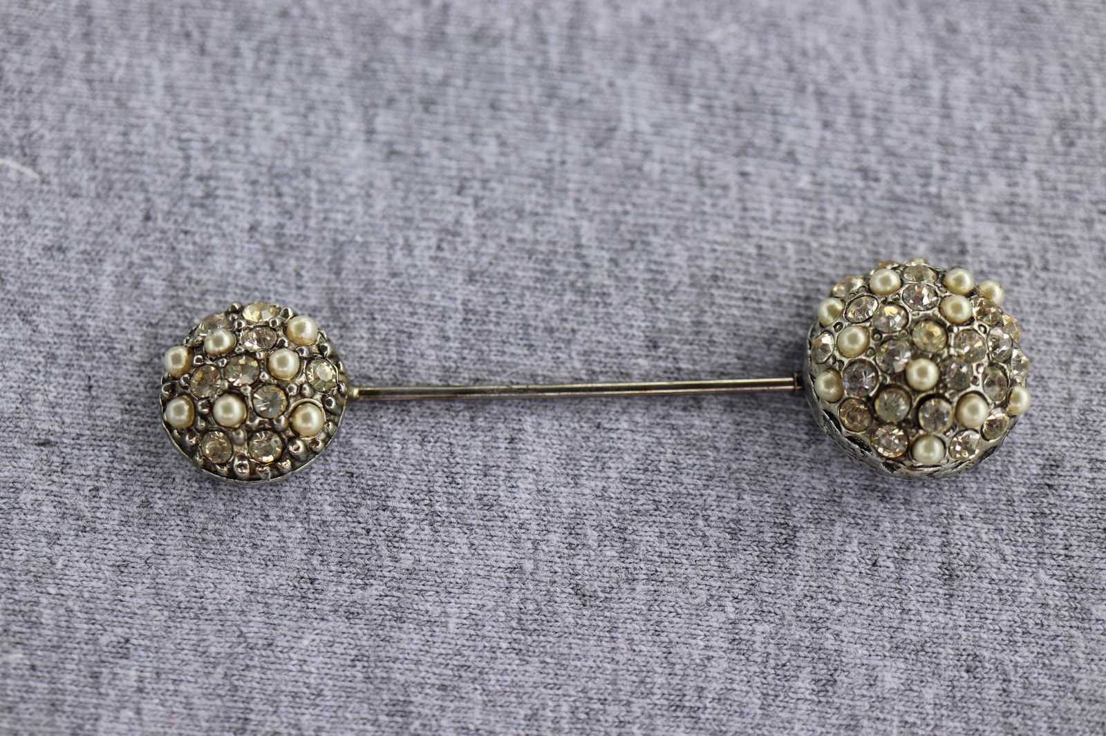 Antique Rhinestone & Pearl Beaded Stick Pin (1 of 5)