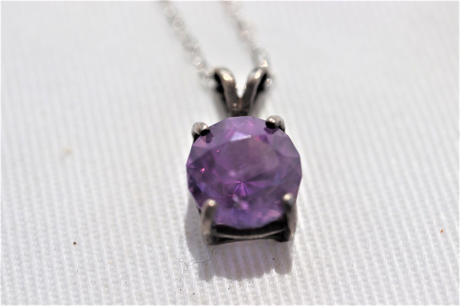 Vintage Purple Amethyst Stone Pendant Necklace (1 of 3)