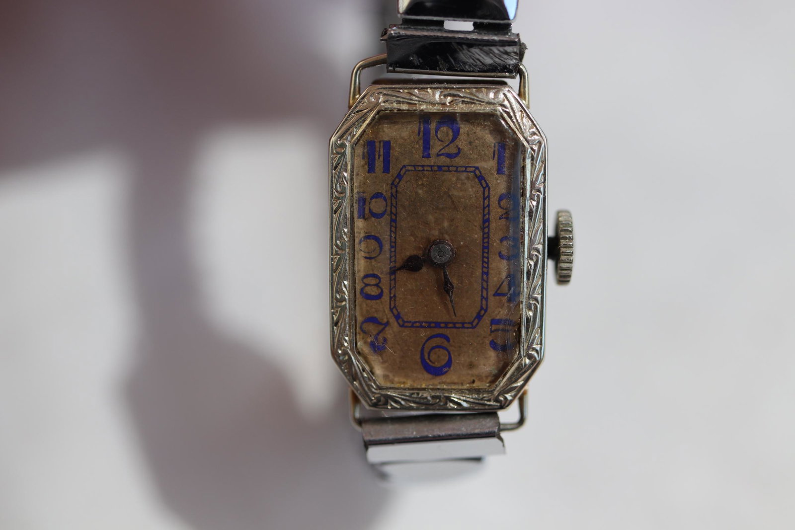 Vintage Ladies Wrist Watch: belonged to Marion E. Clapp of Pepperell Mass, watch has no other markings, band Topps Japan