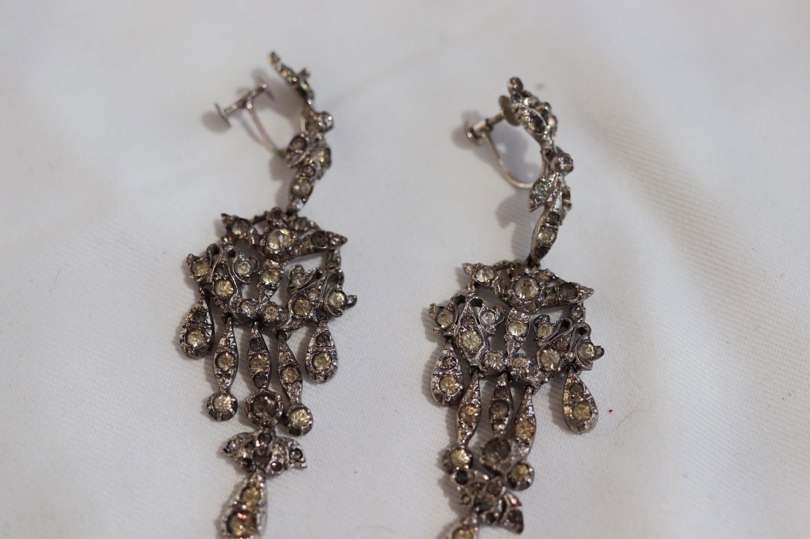 Antique Drop Earrings with Rhinestones (1 of 5)