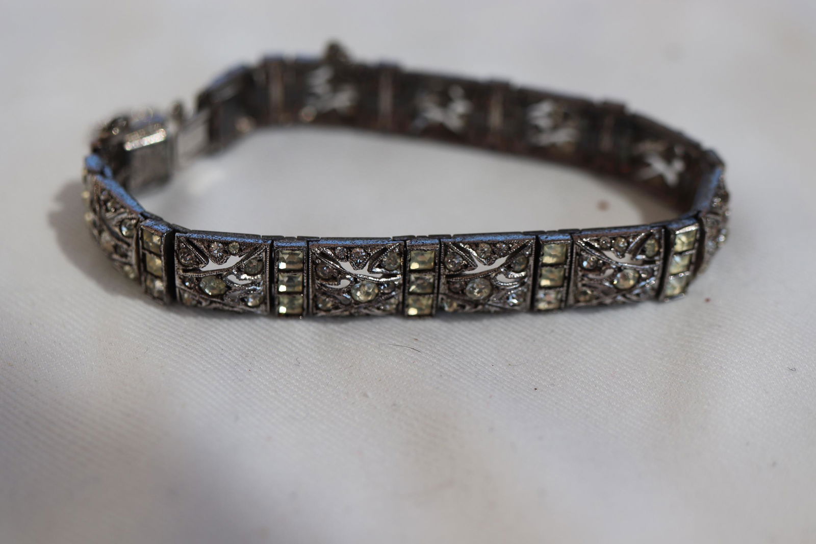 Vintage Sterling & Rhinestone Tennis Bracelet (1 of 6)