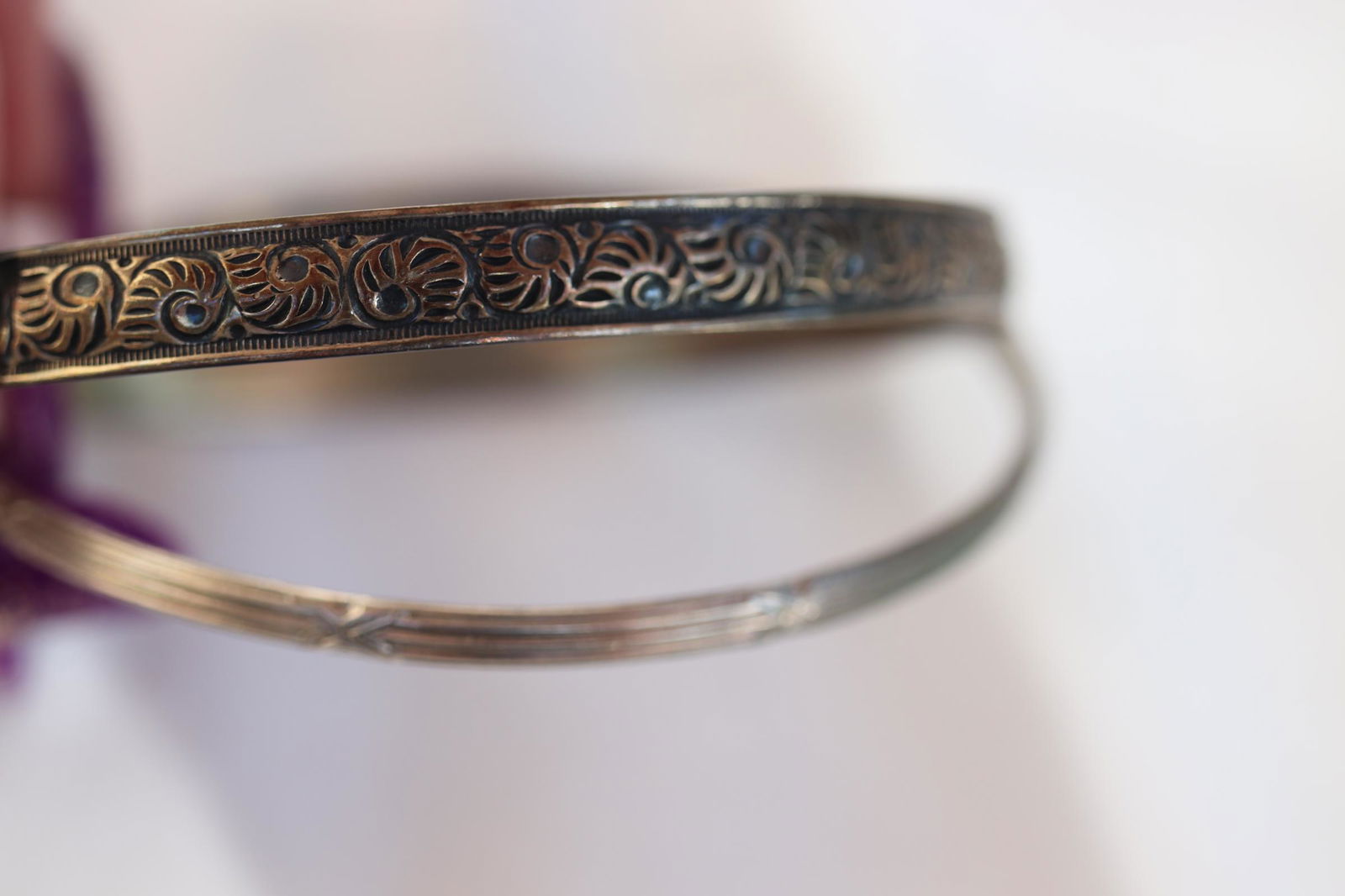 pair of Vintage Sterling Bangle Bracelet (1 of 8)
