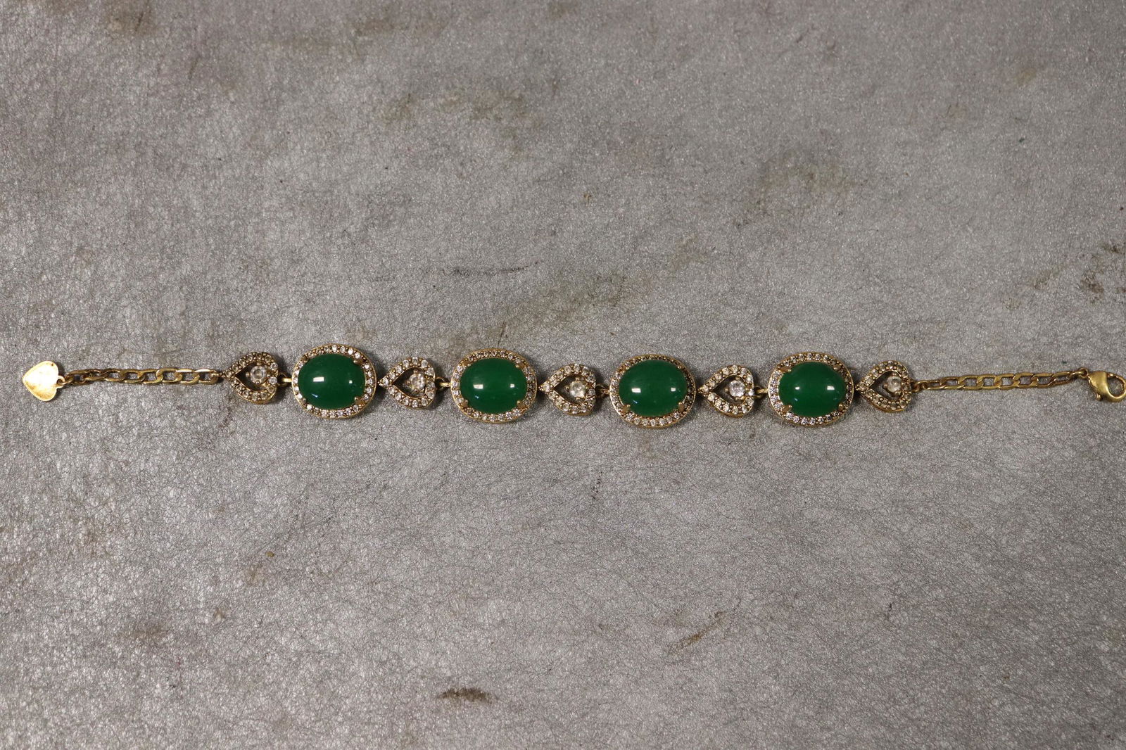 Jade & Crystal/Rhinestone Tennis Bracelet (1 of 4)