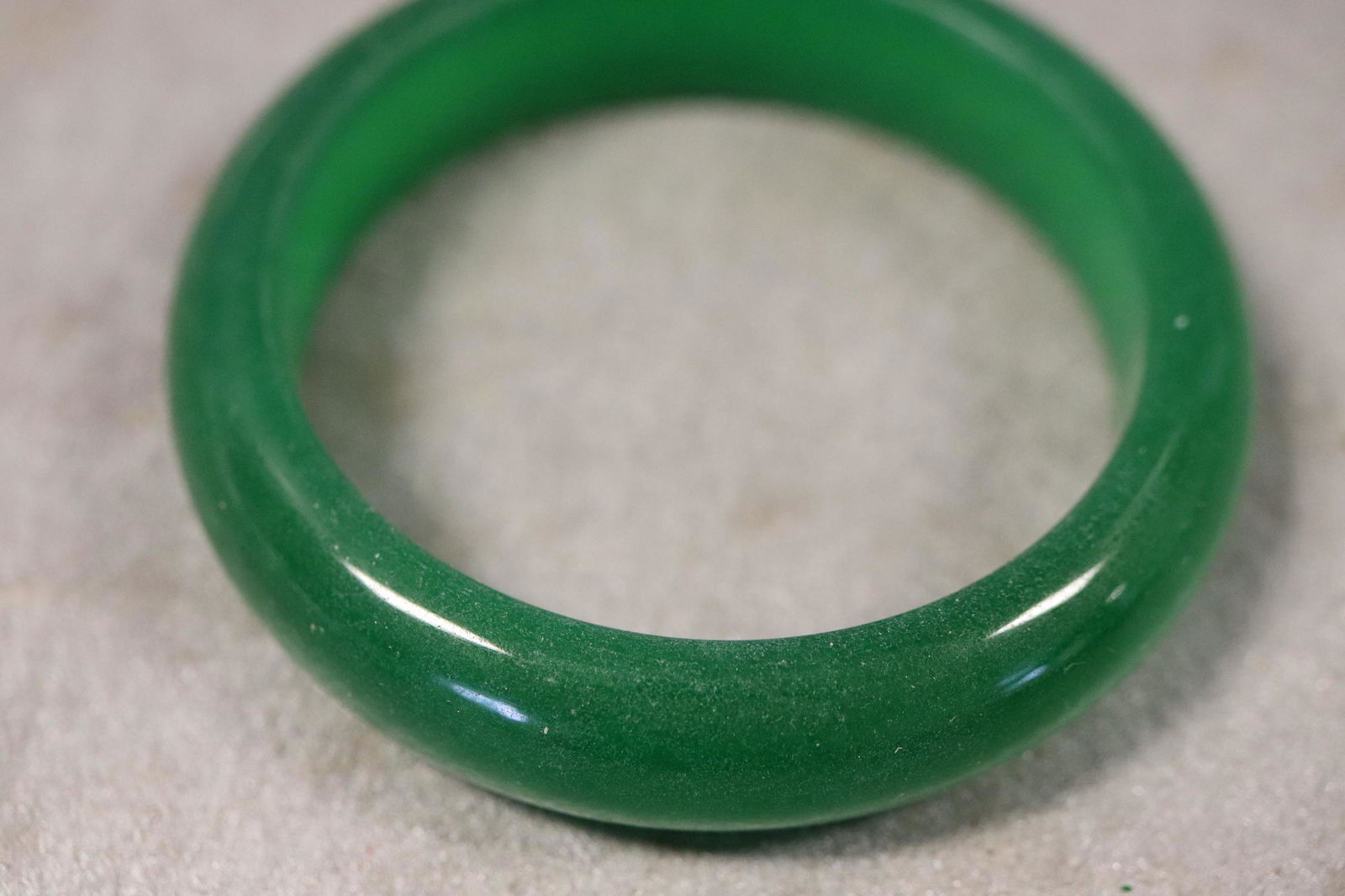 Vintage Green Jade Bangle Bracelet (1 of 3)