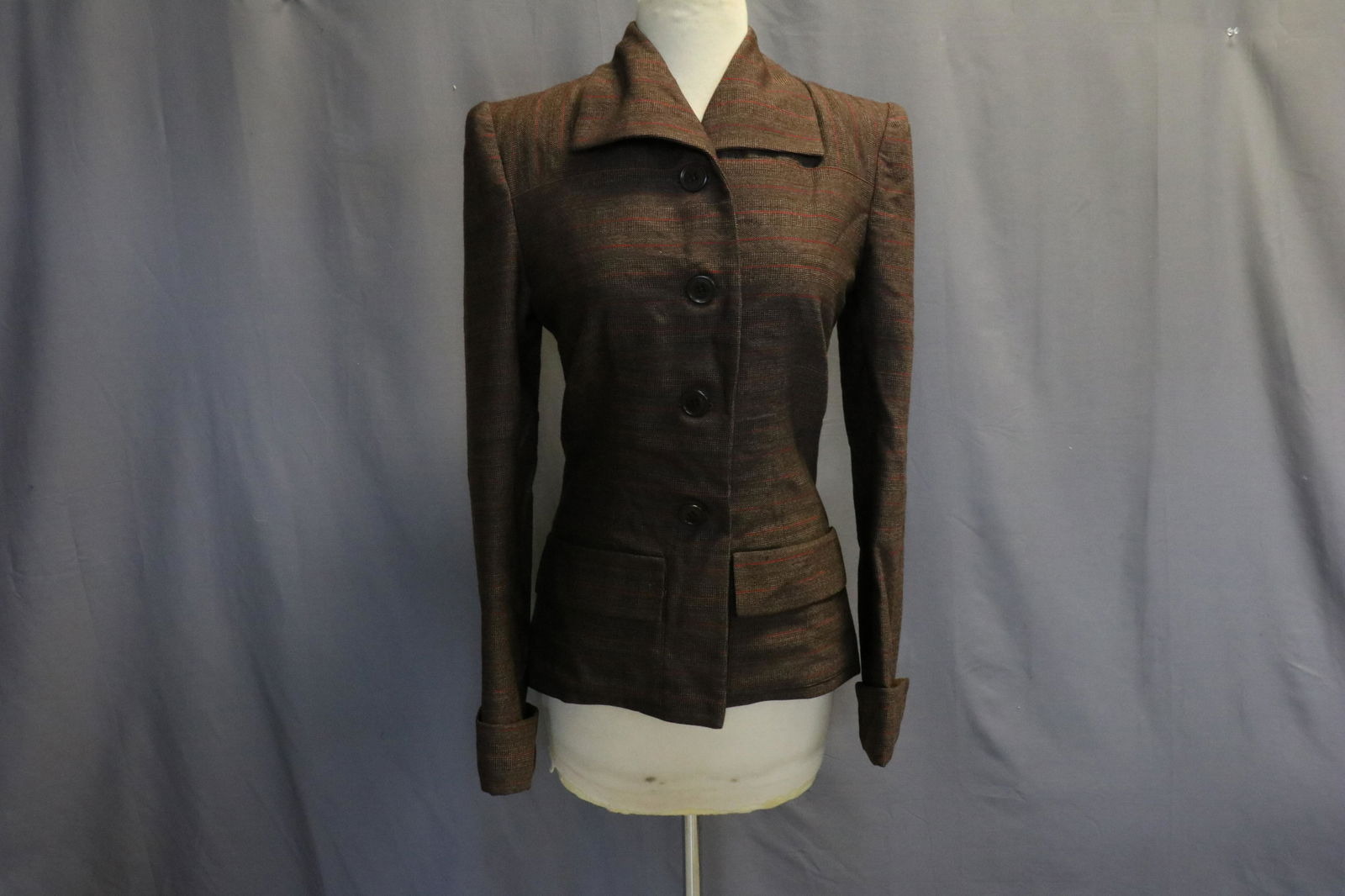 Vintage Brown Twill Blazer, Jacket (1 of 7)