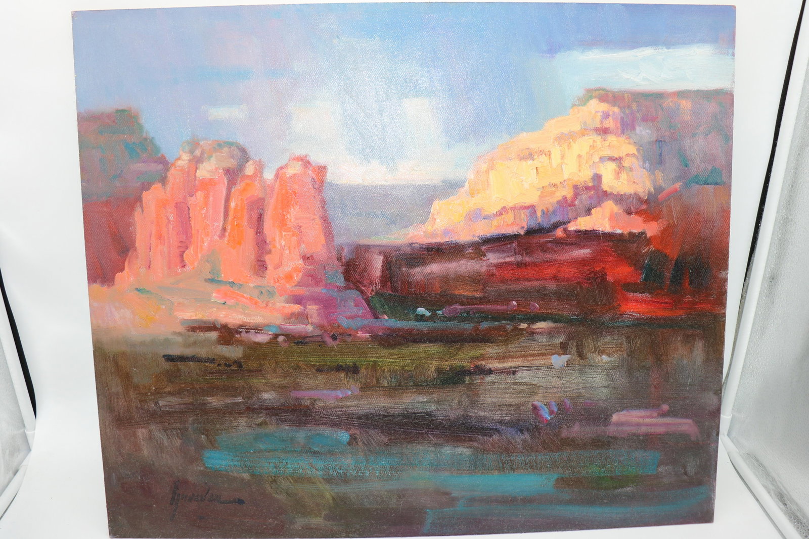 Susan F. Greaves Oil on Board: Signed, 20x24" , Sedona at Sunset