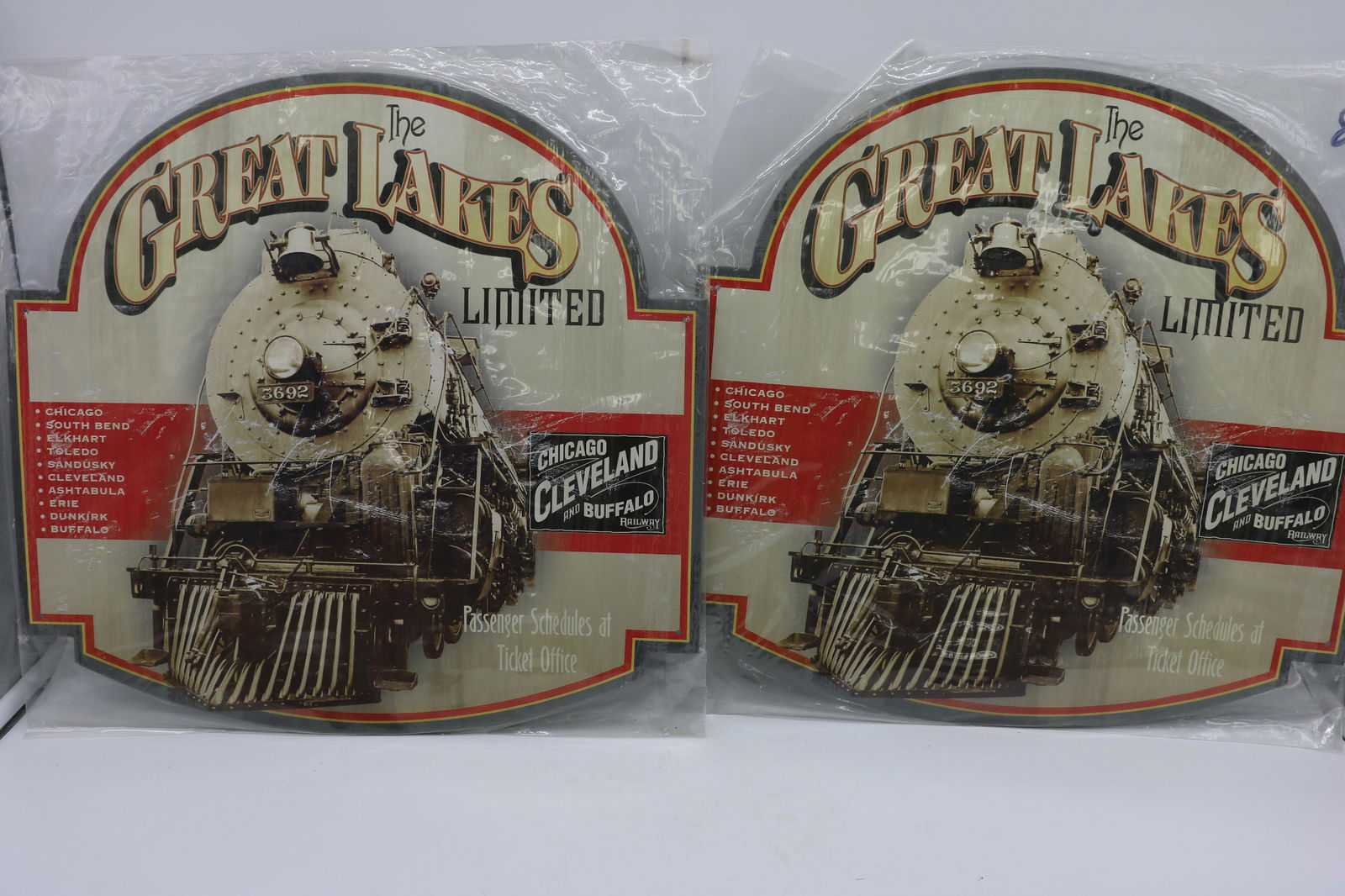 Lot Of 2 Great Lakes Railroad Tin Sign (1 of 3)