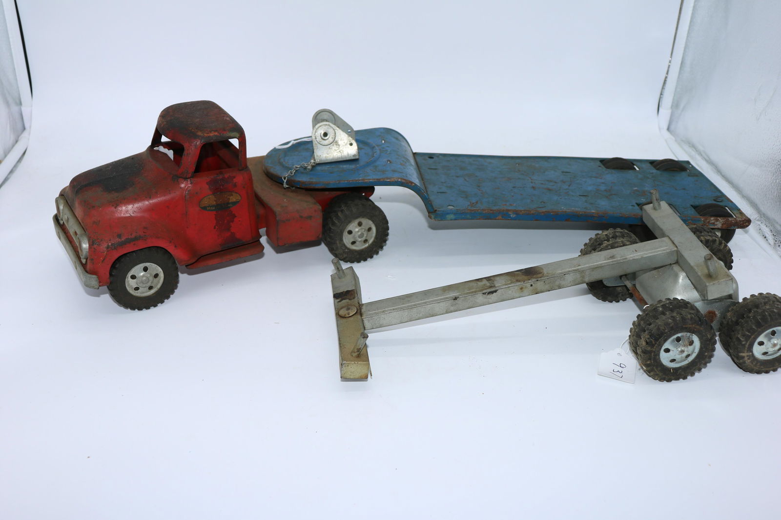 tonka truck on flatbed