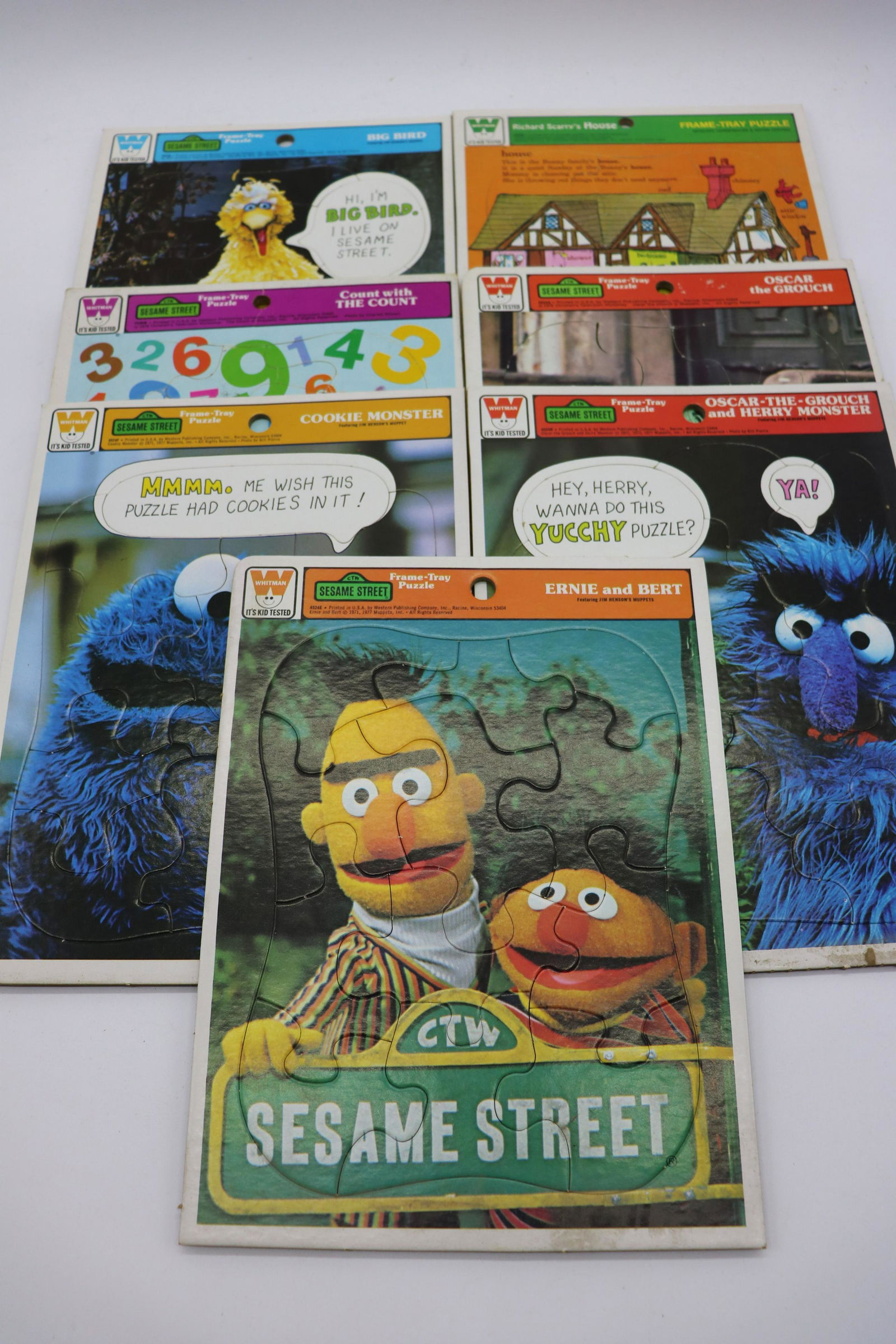 Lot of 7, Sesame Street Puzzles, New Old Stock 1977 (1 of 4)