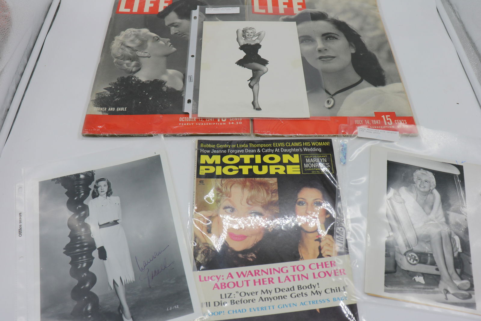 Lot of Vintage Movie Star Photo's & Life Magazines (1 of 6)