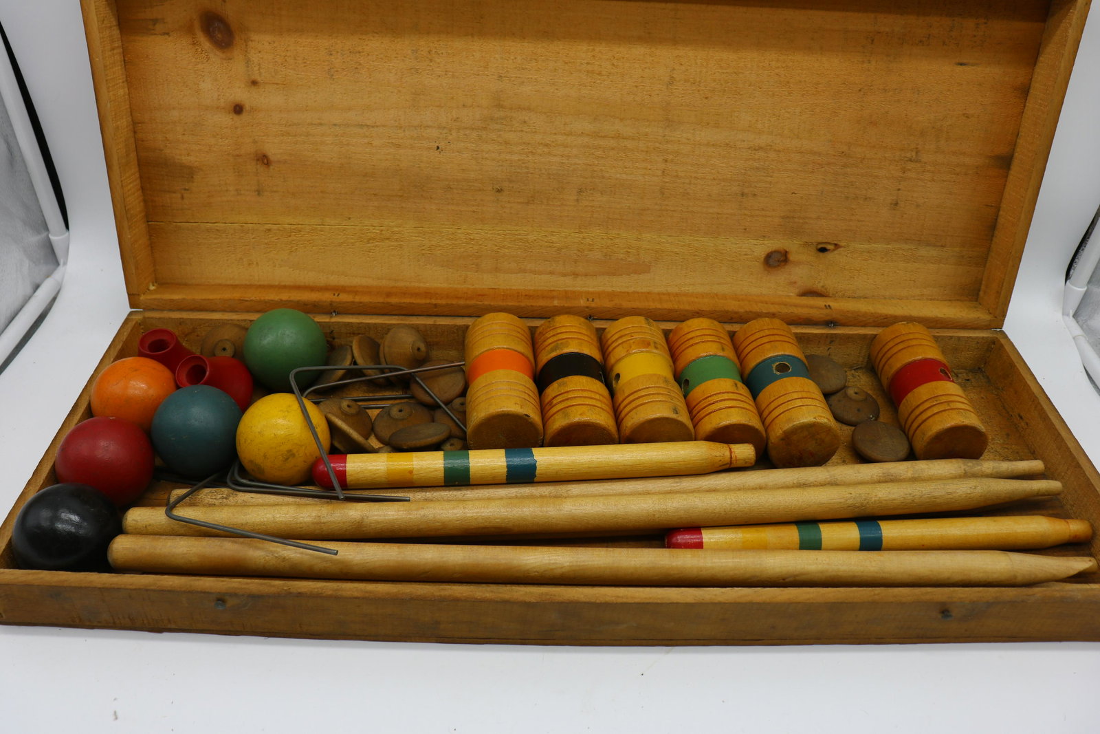 Vintage Little Folks Croquet Set in Original Wood Boxed (1 of 5)