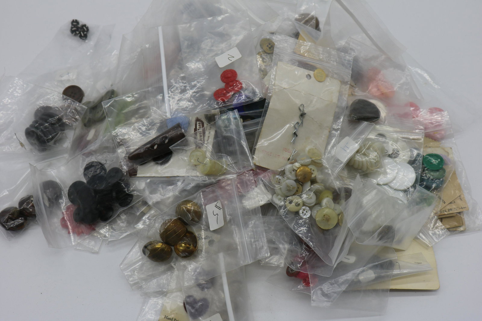 Lot Of Vintage Buttons: Nice variety, wood, metal, novelty, plastics. Some carded.