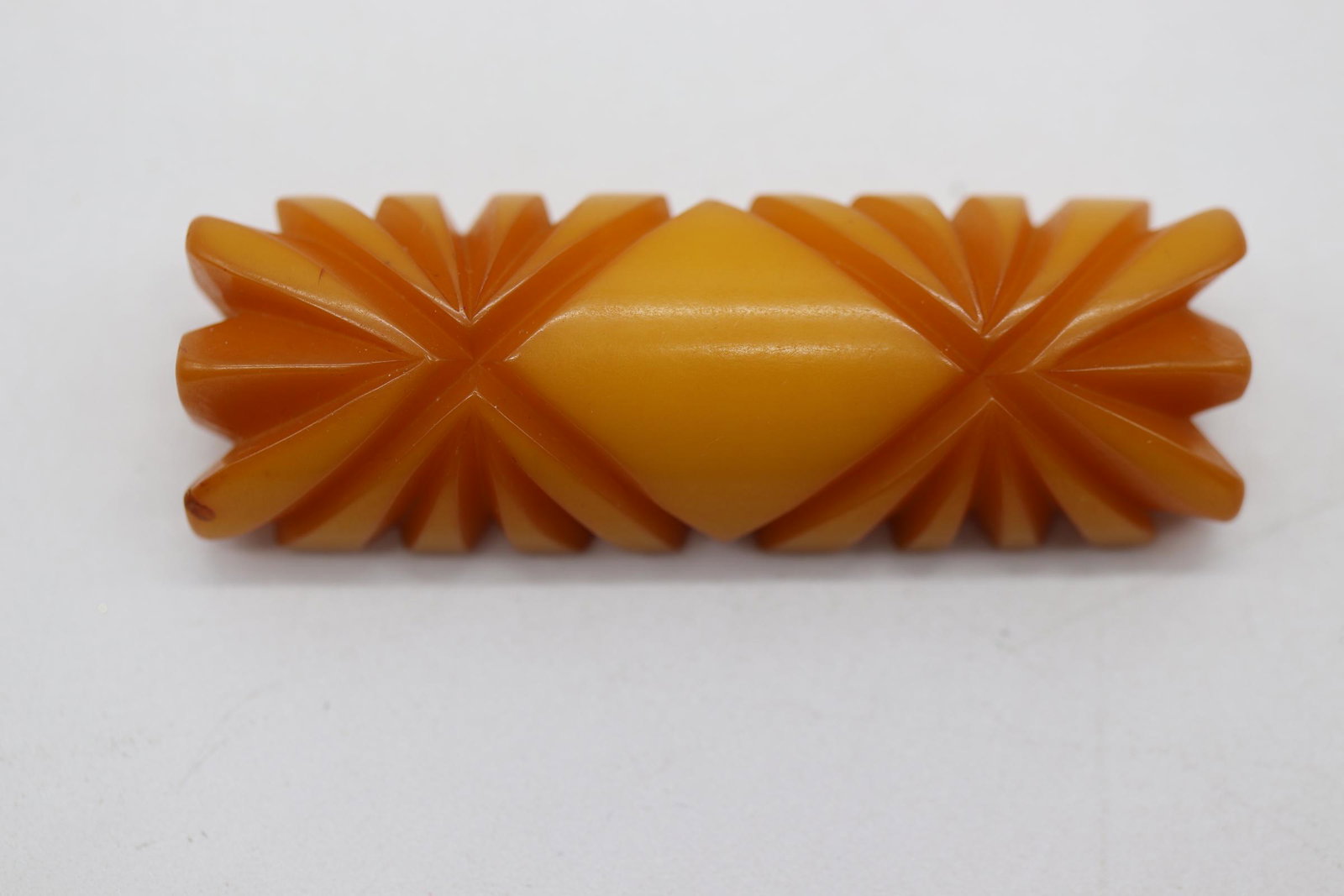 Vintage Butterscotch Bakelite Brooch: approx. 2 1/2 inches long