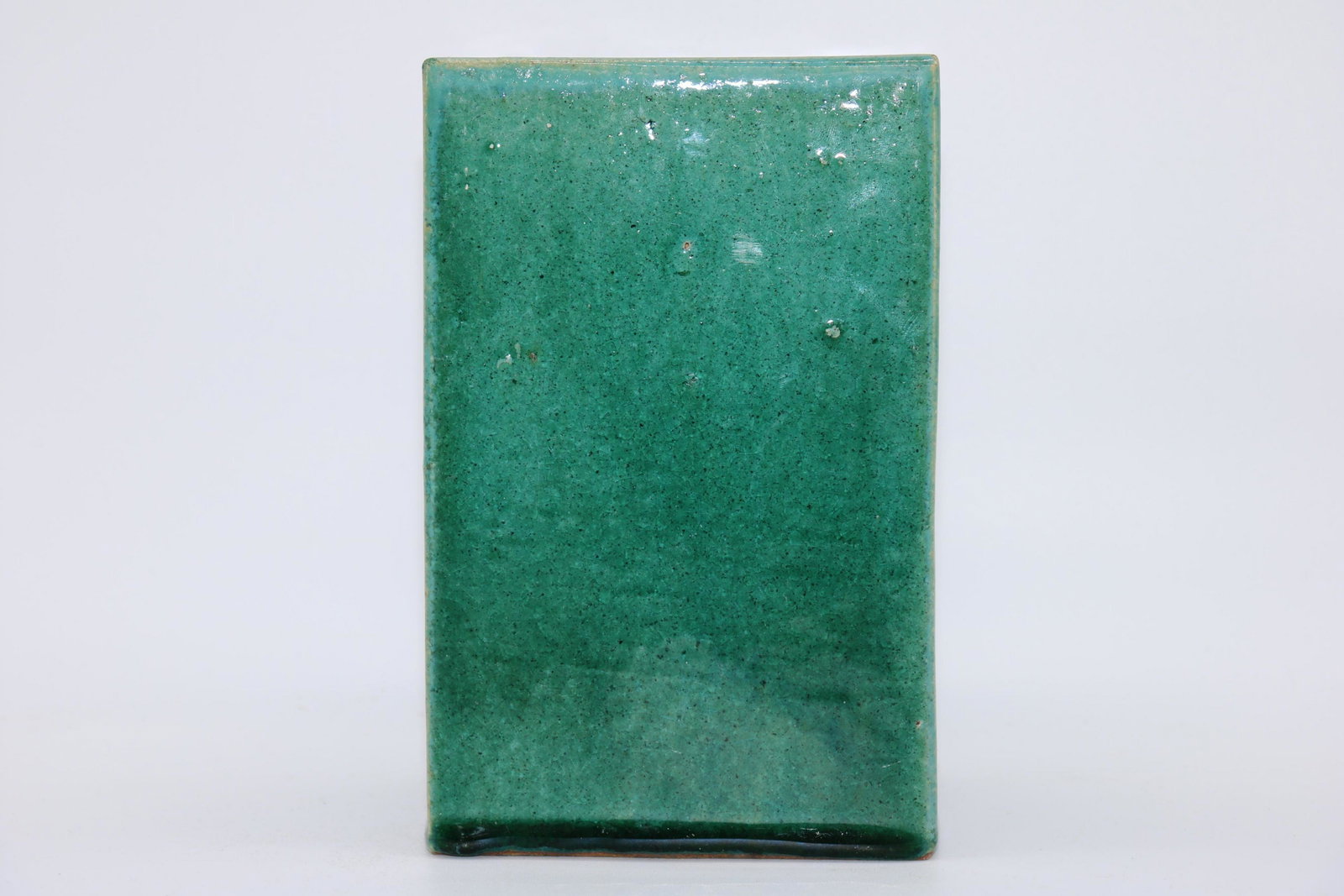 Asian Green Glaze Porcelain Pillow: approx. 7" tall