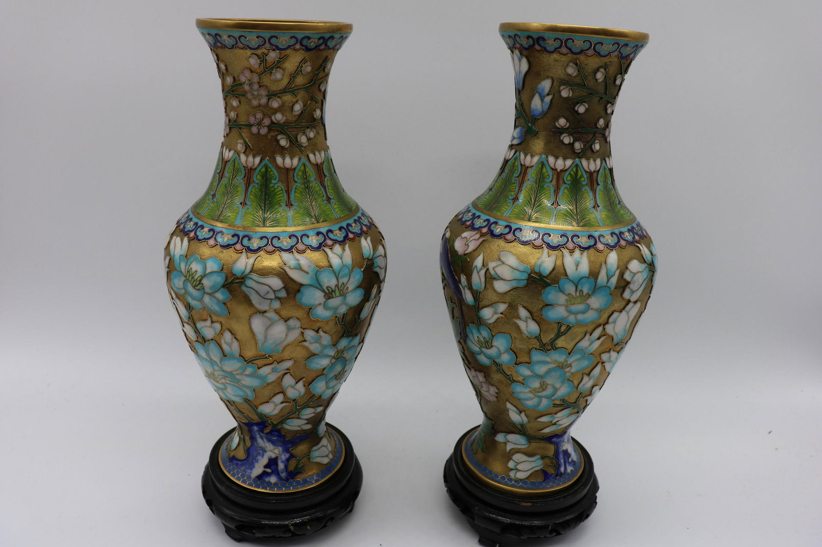 Pair Vintage Asian Cloisonné Vases (1 of 9)