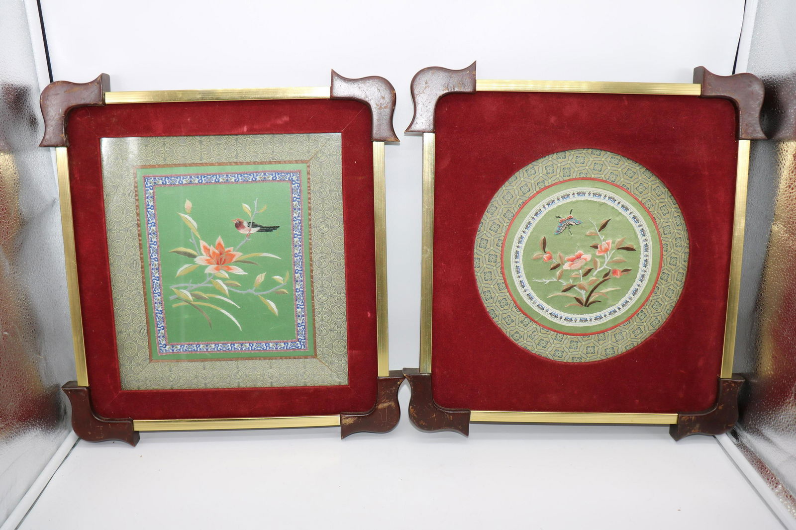 Pair of Vintage Asian Silk Needle Work (1 of 5)