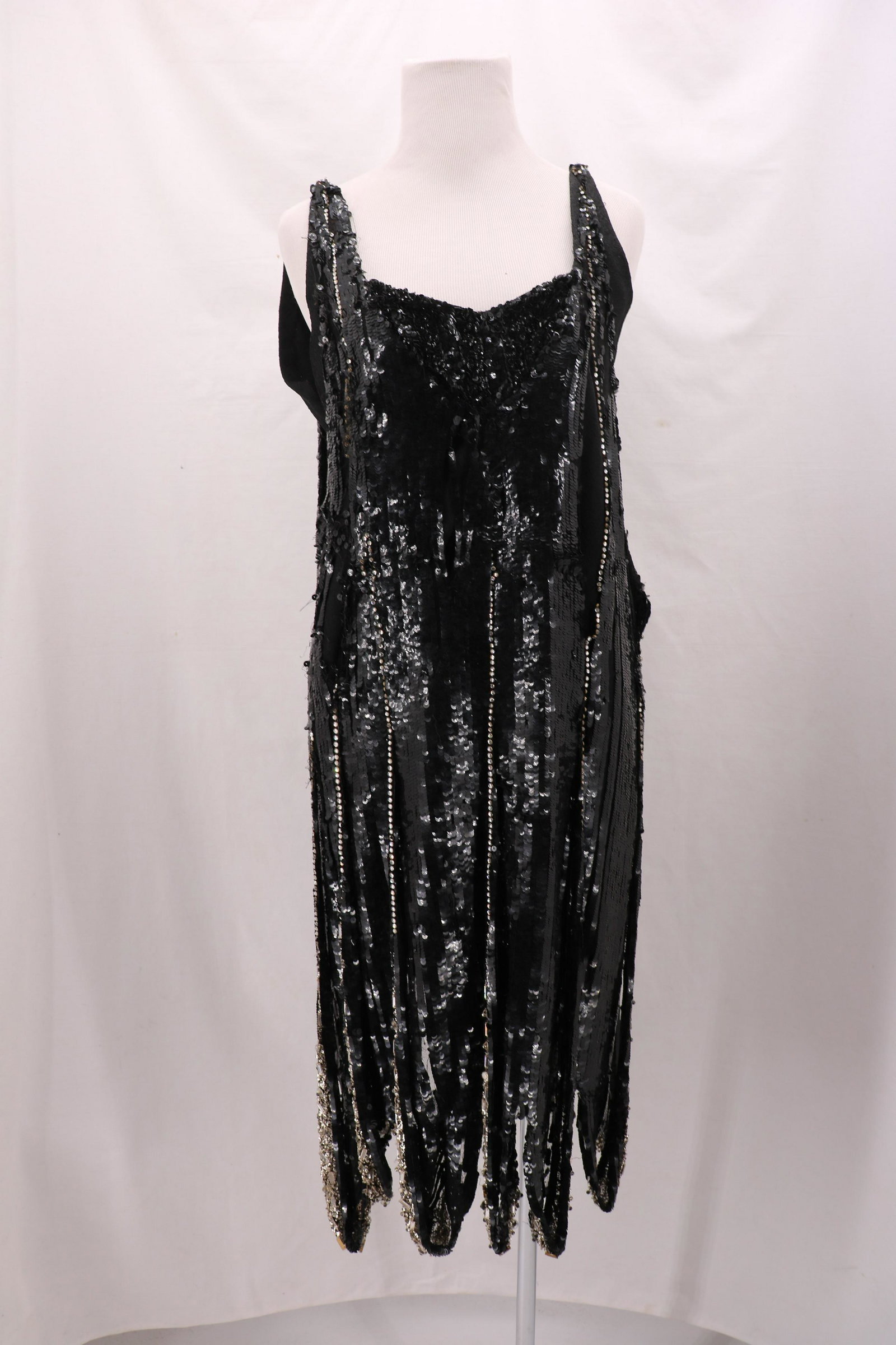 1920's Sequin Flapper Dress: was once a stunning dress that danced a lot of Charleston's, has been attached to the shell of another dress, but still needs work, great for design or repurpose, see photo's for detail