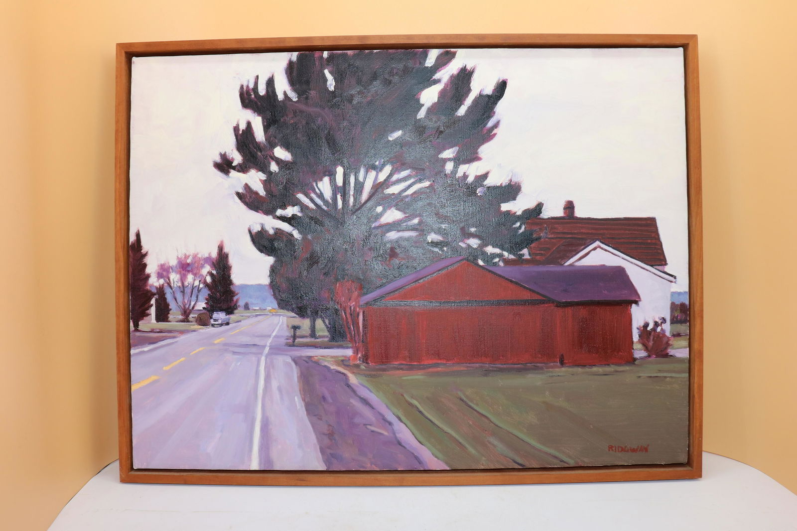Oil Painting on Linen, "Red Shed" by Divid Ridgway (1 of 7)